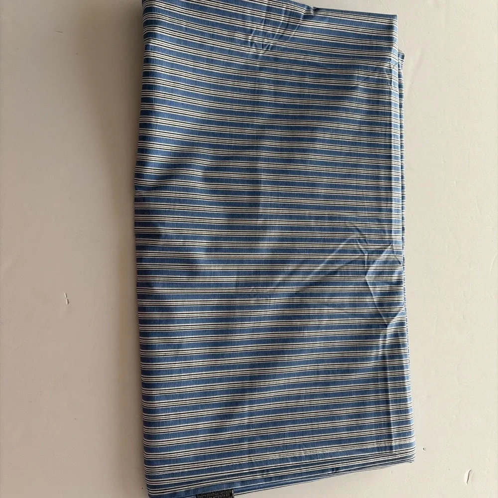 Vintage Ralph Lauren Full Flat Sheet Blue White Navy Stripe 100% Cotton USA